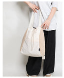 Qfdian Patchwork Contrast Color Nylon Preppy Backpack Women Students Y2k Casual Travel Schoolbags Japanese Drawstring Pleated Backpacks