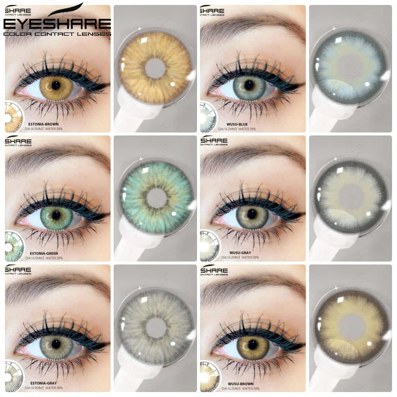 EYESHARE 1 Pair Natural Colored Contact Lenses for Eyes Fashion Color Contact Lenses Beautiful Pupil Yearly Makeup Fast Delivery