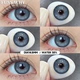 Qfdian  1 pair Green Color Series Contact Lenses for Eyes Natural Blue Lenses Eye Makeup Beauty Pupils Yearly Use Cosmetics Len