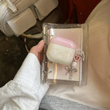 [Leo] cute pink cover colored star wings with pendant for apple AirPods pro2 earphone cover airpods4/3 generation new soft