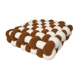 Qfdian  Lamb Wool Cushion Square Hand Woven Solid Color Simple Chair Sofa Bedroom Living Room Cushion Home Decoration Bay Window Cushion