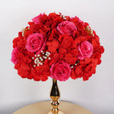 Qfdian  30CM Artificial Flower Table Centerpiece Wreath Party Wedding Backdrop Decor Road Lead Floral Ball Rose Hydrangea Gypsophila