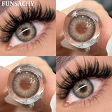 Qfdian  1pair IKEREL Color Contact Lenses for Eyes Blue/Brown/Gray/Green Softlens Natural Eye Contacts Yearly Cosmetics Pupils