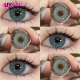 Qfdian  1 Pair Yearly Beauty Fashion Lenses Colored Contact Lenses for Eyes Blue Eyes Lenses Natural  Gray Lens Brown Lens