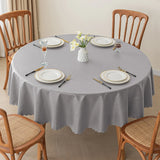Qfdian  Solid Color Circular Tablecloth Waterproof Oil Proof Dustproof Dining Table Decoration Hotel Restaurant Tablecloth Cover Cloth