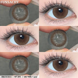 Qfdian  1 Pair Black Series Contact Lenses for Eyes Big Blakc Eyes Softlens Beautiful Pupils Natural Brown Lens Yearly Cosmetic