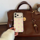 Qfdian  Korean ins sweet niche yellow background pink flowers are suitable for Apple 17ProMax mobile phone case iphone15 new