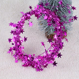 Qfdian  7.5m/8.2Yard Christmas Tree Decor Gold Silver Red Sparkly Star Wire Christmas Decorations Xmas Home Party Birthday Party Wedding