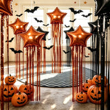 Qfdian  13Pcs Tassel Star-Shaped Balloon Set, Includes 18inch Star-Shaped Balloons with Rain Curtain Tassels, Suitable for Halloween, Christmas, Birthday Parties, 2027 New Year Decorations, K-Pop Music Themed Party Decoration