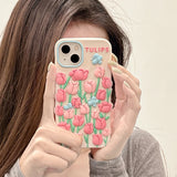 Qfdian Cute 3D Tulip Flower Butterfly Case For iPhone 13 12 11 14 15 Pro Max XS X XR 7 8 14 Plus SE 3 2 Silicone Soft Phone Back Cover