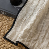 Qfdian  Black-edged Linen Curtains,Curtains, Light-transparent, Living Room, Floating Windows, High-end French Medieval Style