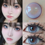 Qfdian  Daily Disposable 10PCS Colored Contact Lenses for Eyes Myopia Lens Beauty Pupils Eye Lenses Fashion Blue Purple Lenses