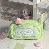 Qfdian Plush pencil case Pencil case Large capacity stationery case Cute pencil storage case