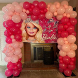 Qfdian  100pcs Hot Pink Maca Pink Balloons Arch Kit for Wedding, Birthday, Baby Shower, Princess Theme Party Decorations