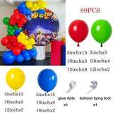 Qfdian  Carnival Circus Balloon Garland Kit Red Blue Yellow Rainbow Confetti Balloon Arch Star Foil Ballon Birthday Carnival Party Decor