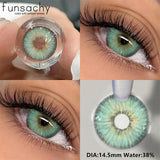 Qfdian  1Pair METATRON Series Fashion Makeup Beauty Contacts Lenses Soft Yearly Green Contacts Eyes Color Lenses Colored lenses