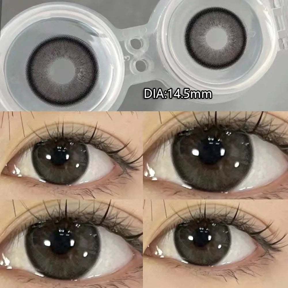 Qfdian 1 Pair Natural Colored Lenses for Eyes  baby Black Eyes Contacts Lens Beauty Pupil 1 Yearly  First Shipping