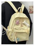 Qfdian Women Students Simple All Match Kawaii Backpack Sweet Cute Star Bone Schoolbags Casual Y2k Aesthetic Fashion Preppy Backpacks