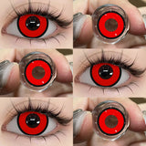 Qfdian  Cosplay Contact Lens Makeup Colored Pupils Cosmetics Beauty Red  Lenses Woman Cosplay Pink Pupils Halloween Color Contacts