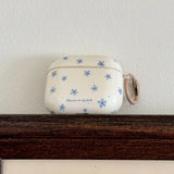 Qfdian Spring Fresh Blue Flower INS Soft Case for Apple AirPods 4 Protection Cover for AirPods Pro 2 3nd Generation Earphone Cases