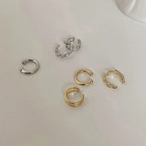 3Pcs/Set Fashion Simple Design Gold Color Clip Earrings for Women Non-Piercing Puck Rock Fake Cartilage Ear Cuff Trendy Jewerly