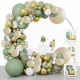 Qfdian  113Pcs Sage Green Balloon Arch Garland Kit Olive Avocado Green Ballon Jungle Birthday Party Decoration Baby Shower Bridal Shower