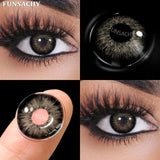 Qfdian  1 Pair Natural Color Contact Lenses for Eyes Brown Lenses Colorcont Korean Lens Yearly Beauty Gray Pupils Eye Contacts
