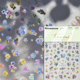 Qfdian Hipster Pure White Flowers Rose Spring Lily Peony Camellia Daisy Jelly Cherry Blossom Magnolia Nail Art Stickers Manicure Decals