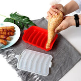 Qfdian Silicone Food Grade Sausage Mould 6 Cavity Homemade Ham Hot Dog Making Tray Household Cake Baking Molds with Lid Kitchen Tools
