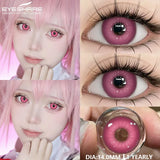Qfdian 1 Pair Fashion Pink Cosplay Anime Lenses Color Contact Lenses for Eyes Cosmetics Purple Lenses Yearly Eye Contact Lens