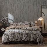 Qfdian  Korean Style Bedding Set Ins Retro Fresh Floral Washed Cotton Four Piece Duvet Set, Student Dormitory Bed Sheet Three Piece Set
