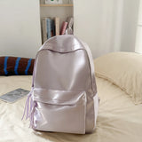 Qfdian Backpack for College Students, High School, Large Capacity Travel Backpack, Solid Color, Simple Computer Backpack