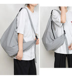 Qfdian Y2k Grunge Vintage Nylon Hobo Bag Women Simple Men All Match Students Handbags Korean Casual Streetwear Shoulder Crossbody Bags