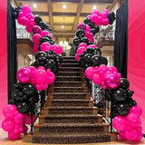 Qfdian  74Pcs Black Rose Red Balloons Arch Garland kit,for Birthday Party Anniversary Weddings Singles' Party Valentine's Day Decoration