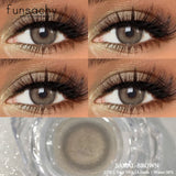 Qfdian  1 Pair Natural Fashion Colored Contact Lenses for Eyes Brown Pupils Gray Contact Lenses Cosmetic Lens New Pupil Yearly