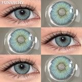 Qfdian  1 Pair New Color Contact Lenses for Eye Beautiful Pupil Fashion Blue Soft Lenses Gray Natural Contacts Yearly Cosmetics