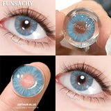 Qfdian  1 Pair Colored Contact Lenses for Eyes Natural Brown Gray Eye Contacts Yearly Cosmetics Pupils Blue Lens Green Contacts