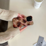 Qfdian  Autumn/Winter Retro Brown Halo Gradient Color Change Suitable For iPhone 16 Case 15 14 Pro Full Pack Double Layer Phone Case