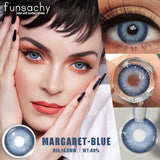 Qfdian 2pcs Blue Color Contact Lenses Natural Contact Lenses for Eyes Beautiful Eyes Lens Cosmetic Pupils Green Colored Lens