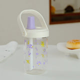 Qfdian  New Plastic Water Bottle With Straw Lid Portable Large Capacity Bubble Milk Tea Cups for Children Students Leak Proof Coffee Cup