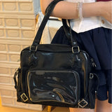 Qfdian Vintage All Match Casual Women's Handbags Korean Y2k Aesthetic Fashion Underarm Bag Trendy Simple Transparent Shoulder Ita Bags