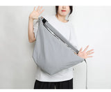 Qfdian Y2k Grunge Vintage Nylon Hobo Bag Women Simple Men All Match Students Handbags Korean Casual Streetwear Shoulder Crossbody Bags