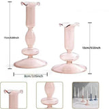 Qfdian  Creative and Minimalist Glass Candle Holder Vase Living Room Homestay Dining Table Decoration Romantic Gift Glass Candle Holder