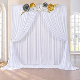 Qfdian White Backdrop Curtain Wedding Wrinkle Free Drapes for Baby Shower Bridal Birthday Party Photo Photography Background Decoration