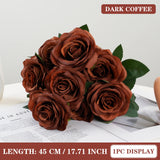 Qfdian  9 Heads Artificial Flower Silk Rose white Eucalyptus leaves Peony Bouquet Fake Flower for Wedding Table Party Vase Home Decor