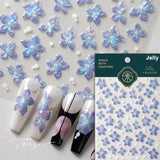 Qfdian Hipster Pure White Flowers Rose Spring Lily Peony Camellia Daisy Jelly Cherry Blossom Magnolia Nail Art Stickers Manicure Decals