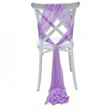 Qfdian  10pcs 20x275cm Rust Red Chiffon Chair Sashes Soft Chair Decor for Wedding Party Ceremony Church with Chair Luxury Decoration