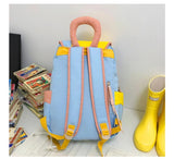 Qfdian 2025 new women Patchwork Contrast Color schoolbags High-capacity student travel bags fashion Y2k Aesthetic All Match Backpacks