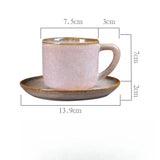 Qfdian  Retro Coarse Pottery Mug Creative Coffee Cups Saucer Set Restaurant Office Home Exquisite Afternoon Latte Ceramics Tea Cups Gift