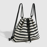 Qfdian Vintage Plaid Drawstring Chic Shoulder Handbags Y2k Aesthetic Grunge Women Underarm Bag Students Casual Preppy Pleated Backpacks